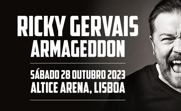 Ricky Gervais estreia-se em Portugal com Armageddon - 28 de Outubro - Altice Arena 